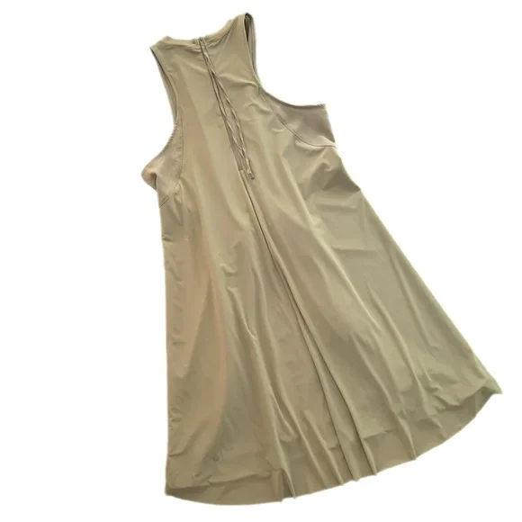 Lululemon Mesh Overlay High-Neck Dress Bronze Green Size 8 GUV - Picture 4 of 13